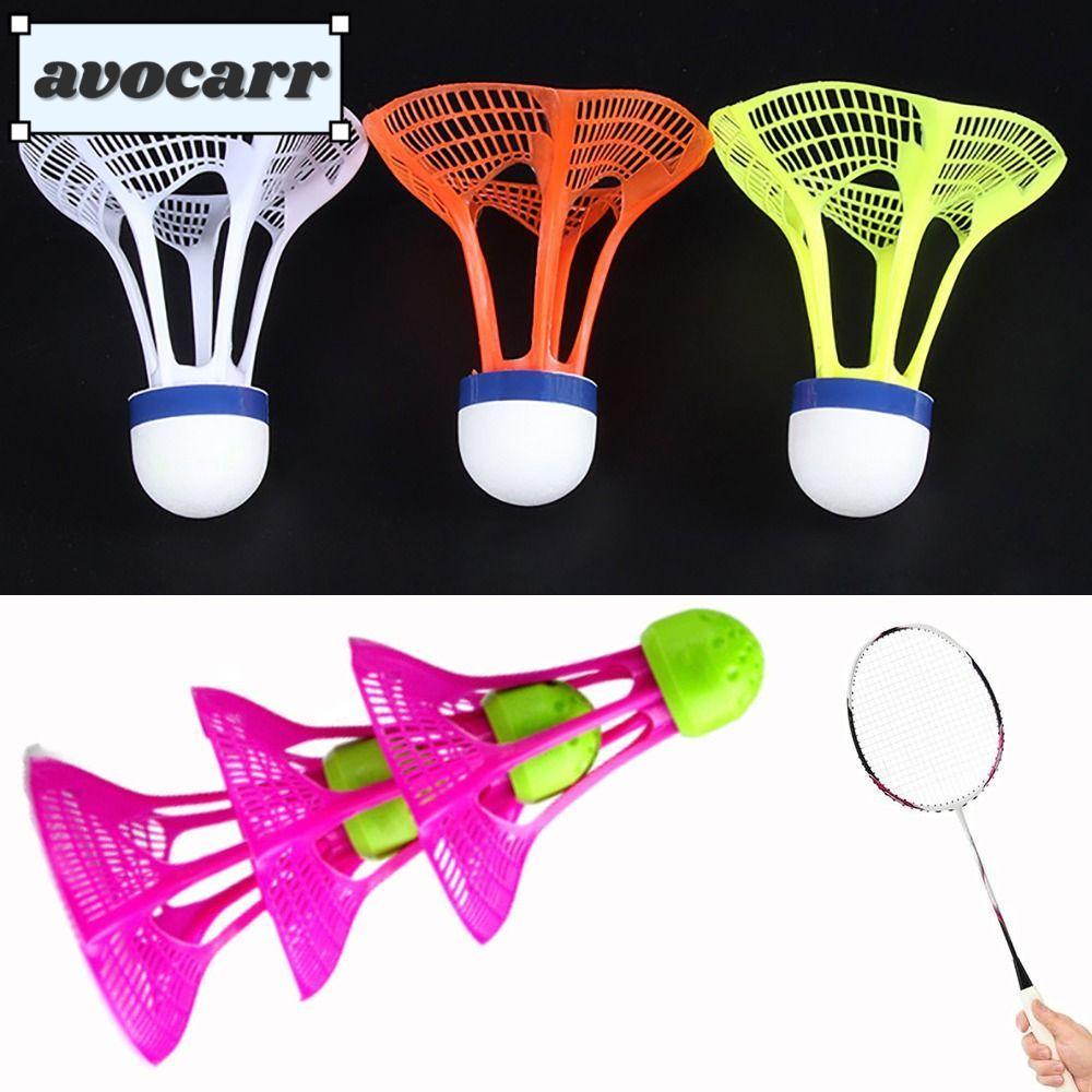 AVOCAR 3PCS แบดมินตันกันลม หลากสี ทนทาน อุปกรณ์กีฬา ความต้านทานลม