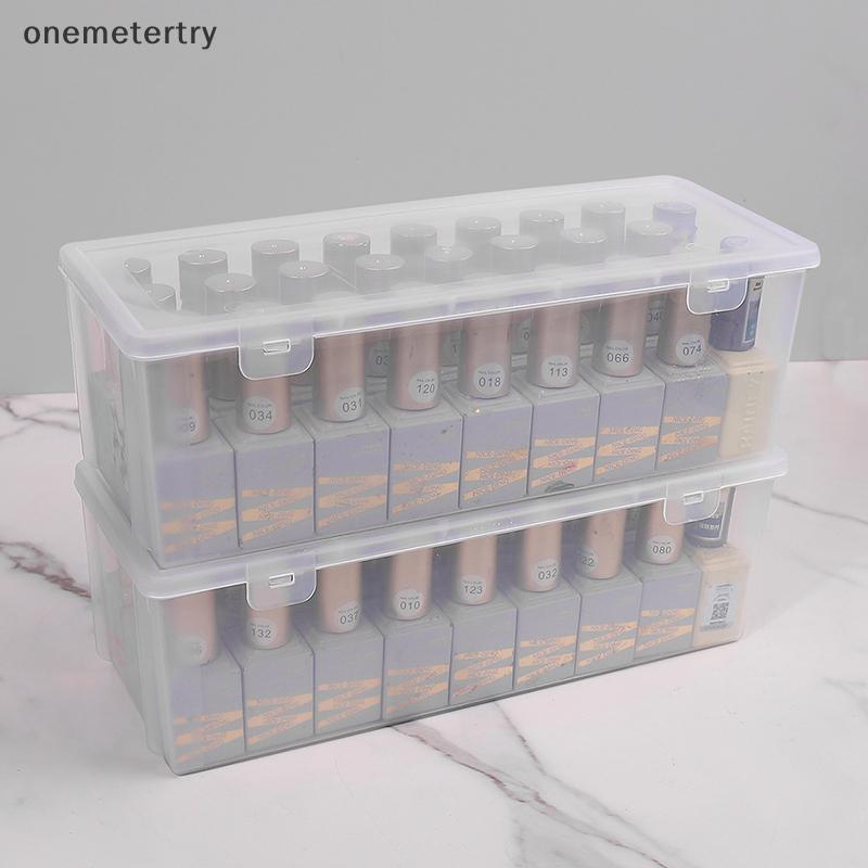 Onem 1/2 ชิ้นเล็บสี่เหลี่ยมผืนผ้าโปร่งใสกล่องเก็บเล็บ Rhinestone แปรงปากกาบัฟเฟอร์บดแฟ้ม Organizer คอนเทนเนอร์กรณี n