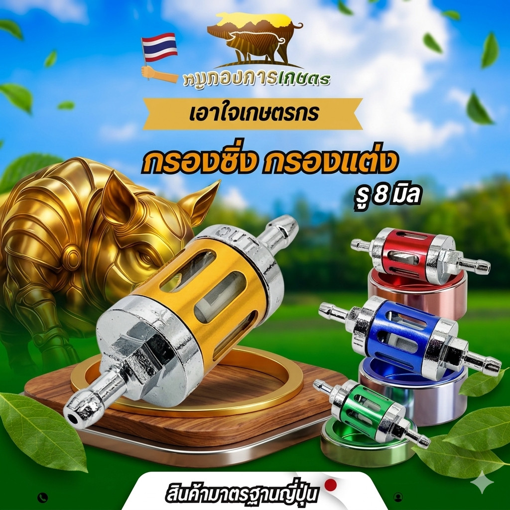ฟิลเตอร์กรองน้ำมันเบนซิน กรองน้ำมันเบนซิน พร้อมซีนโอริงกันรั่วอย่างดี 1ชิ้น ไดรส์สี สวย สด ไม่ซีดจาง กัดลาย