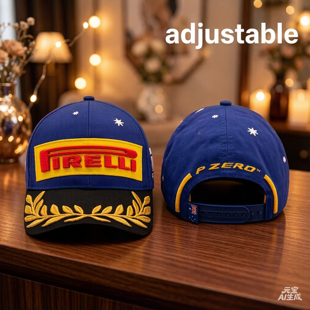 หมวกเบสบอล, Pirelli -F1 Melbourne Sun Protection, Unisex Outdoor Australia 2026 GP Special Podium Cap, ประณีตหลายสีปัก