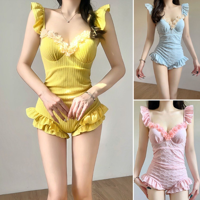 ผู้หญิง ชุดว่ายน้ําลูกไม้ชิ้นเดียวเซ็กซี่, ชุดว่ายน้ํา Strappy Beach และ Resort, ชุดว่ายน้ําวันหยุดน้ําพุร้อน ราคาถูก Shopee Lazada