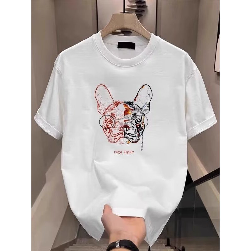 20262025เสื้อยืดแขนสั้นสไตล์ใหม่ผู้ชาย ins Street Wear ยุโรปอเมริกันสไตล์ฮิปฮอปรอบคอ Bottoming เสื้อ