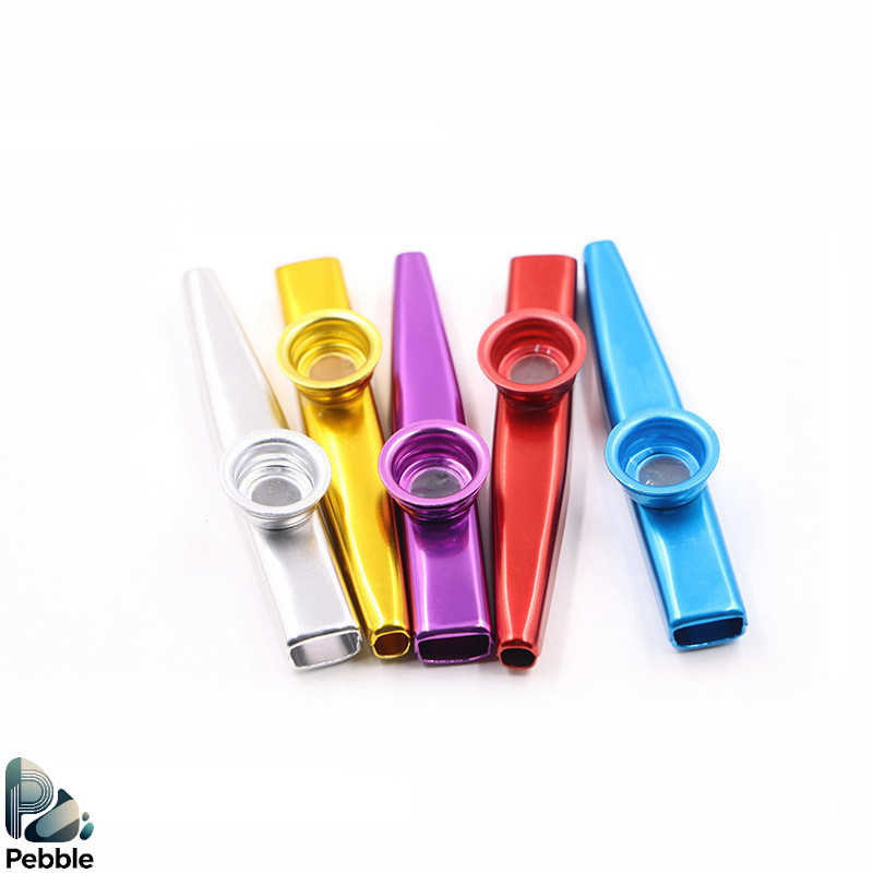 Pebb เครื่องดนตรีขนาดเล็ก Kazoo โลหะ สำหรับกีต้าร์อูคูเลเล่ เครื่องเป่าคาซู Kazoo แบบโลหะ