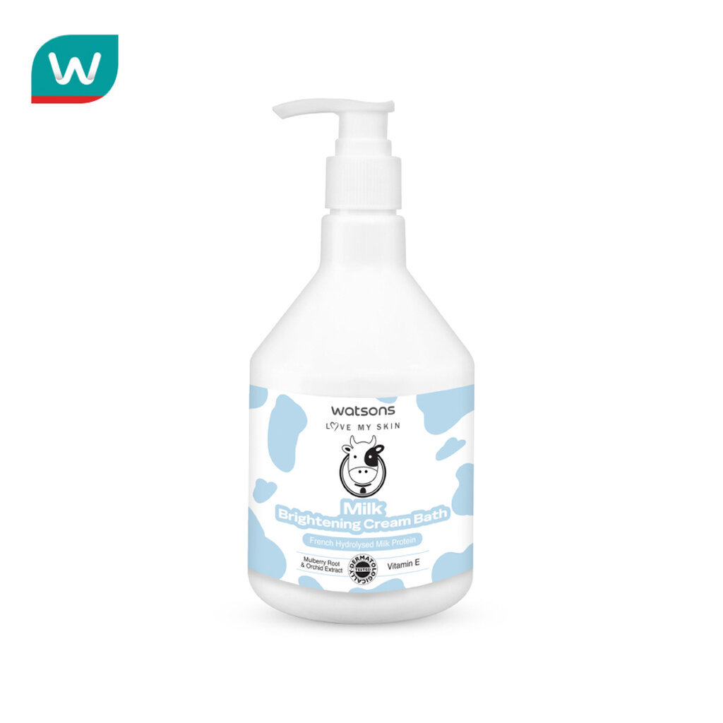 Watsons วัตสัน มิลค์ ไบรท์เทนนิ่ง ครีม บาธ 450มล.