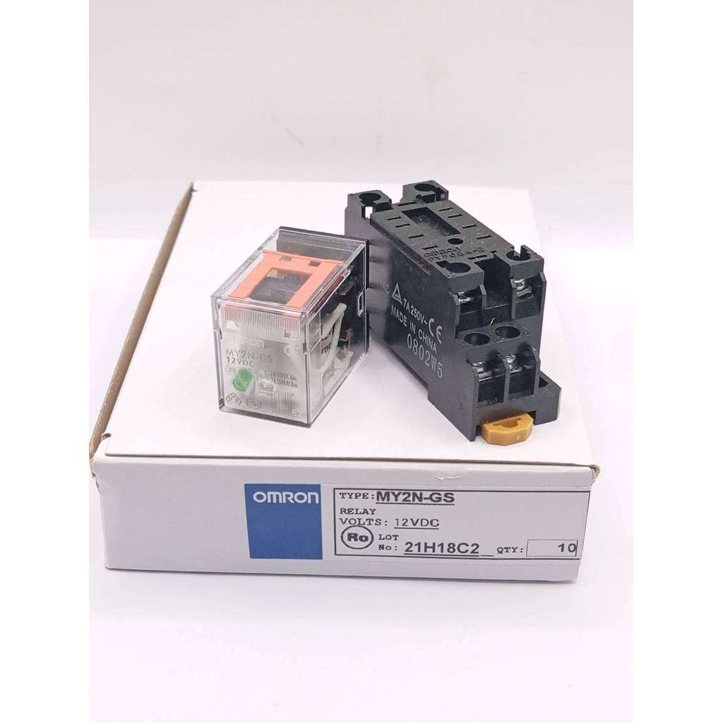 New1 รีเลย์ ของแท้ใหม่ MY2N-GS แถมซ็อกเก็ต  12VDC 24VDC 110vDC 220vac