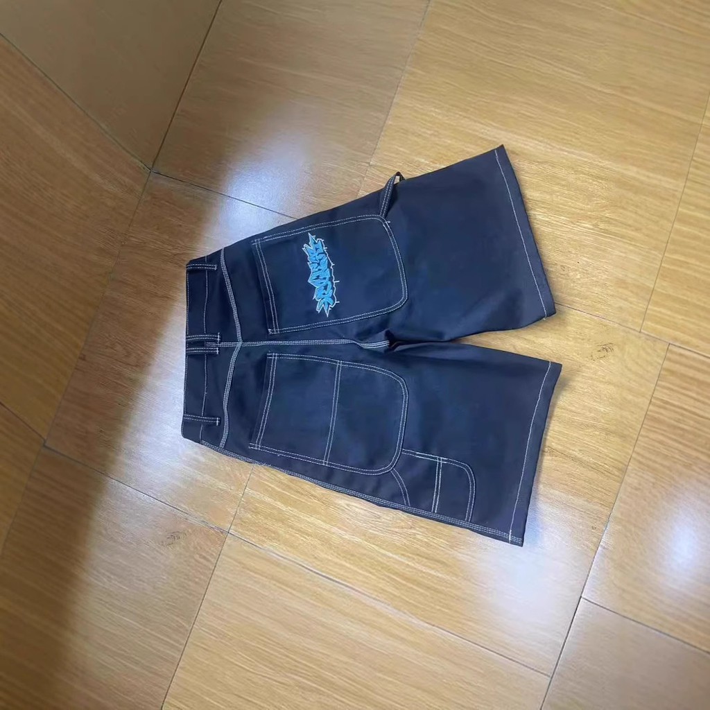 2024WEXWEAR High Street Skateboard Pants Pattern เย็บปักถักร้อย hiphop Hip Hop Denim Pants 12.9+20