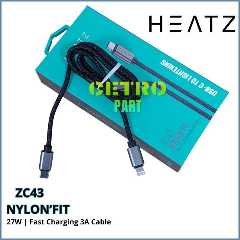 NYLON FIT Cable Fash สายชาร์จ USB-C TO LIGHTENING 27W HEATZ ZC43 -ใหม่