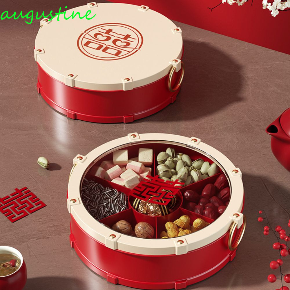 AUGUSTINE ถาดเสิร์ฟถั่วรูปทรงกลอง, 7 ส่วนที่ปรึกษารอบเทศกาลฤดูใบไม้ผลิจานเสิร์ฟขนม, กันฝุ่นระดับไฮเอ