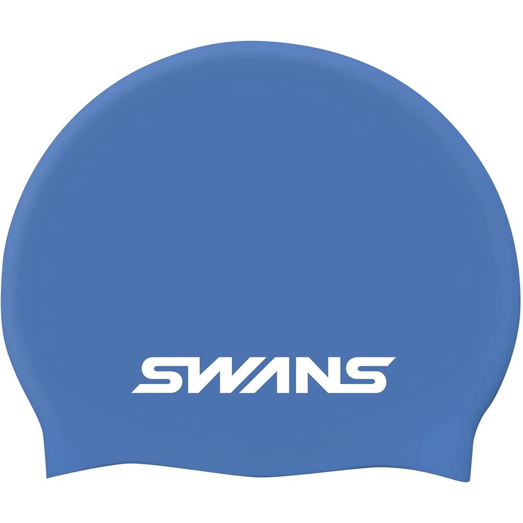 SWANS Silicone Swim Cap SA-7 Unisex Swimming Cap White/Navy/Blue