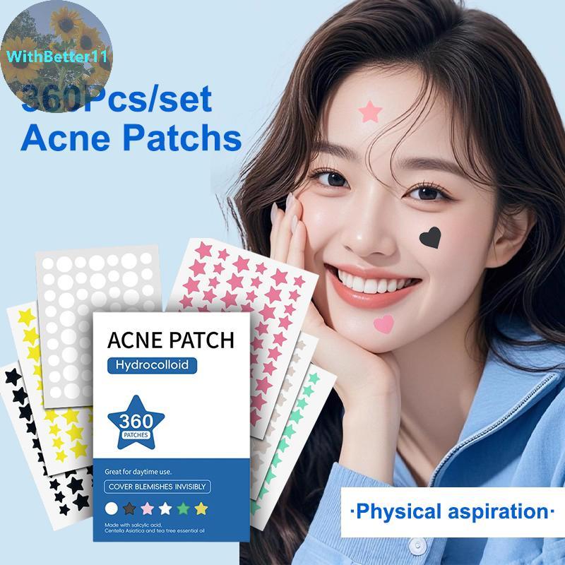 360PCS สีสันที่มองไม่เห็นกําจัดสิว Anti-Acne Hydrocolloid Patch ไม่ระคายเคืองซ่อมสติกเกอร์ TH