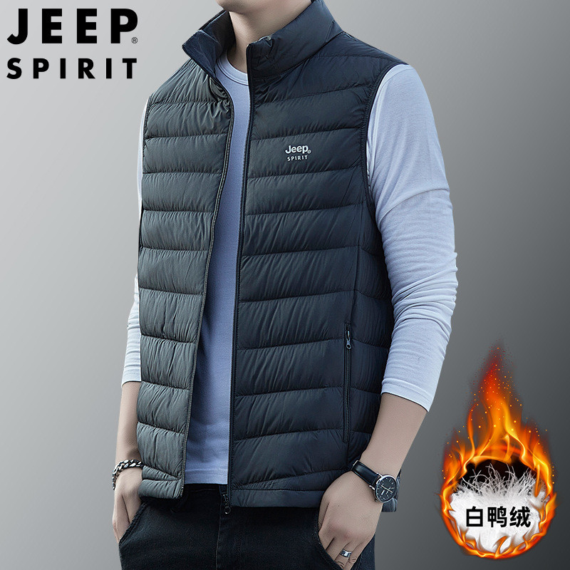 JEEP SPIRIT ใหม่มาตรฐานแห่งชาติลงเสื้อแจ็คเก็ตผู้ชายเสื้อกั๊กความร้อนลงเสื้อกั๊กลงเสื้อแจ็คเก็ต DJ73