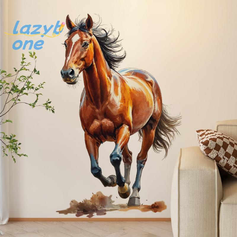 LZ-t] Horse Racing Running Horse สติ๊กเกอร์ติดผนังกันน้ําสติกเกอร์ไวนิลแบบถอดได้ห้องนอนและEntryway D