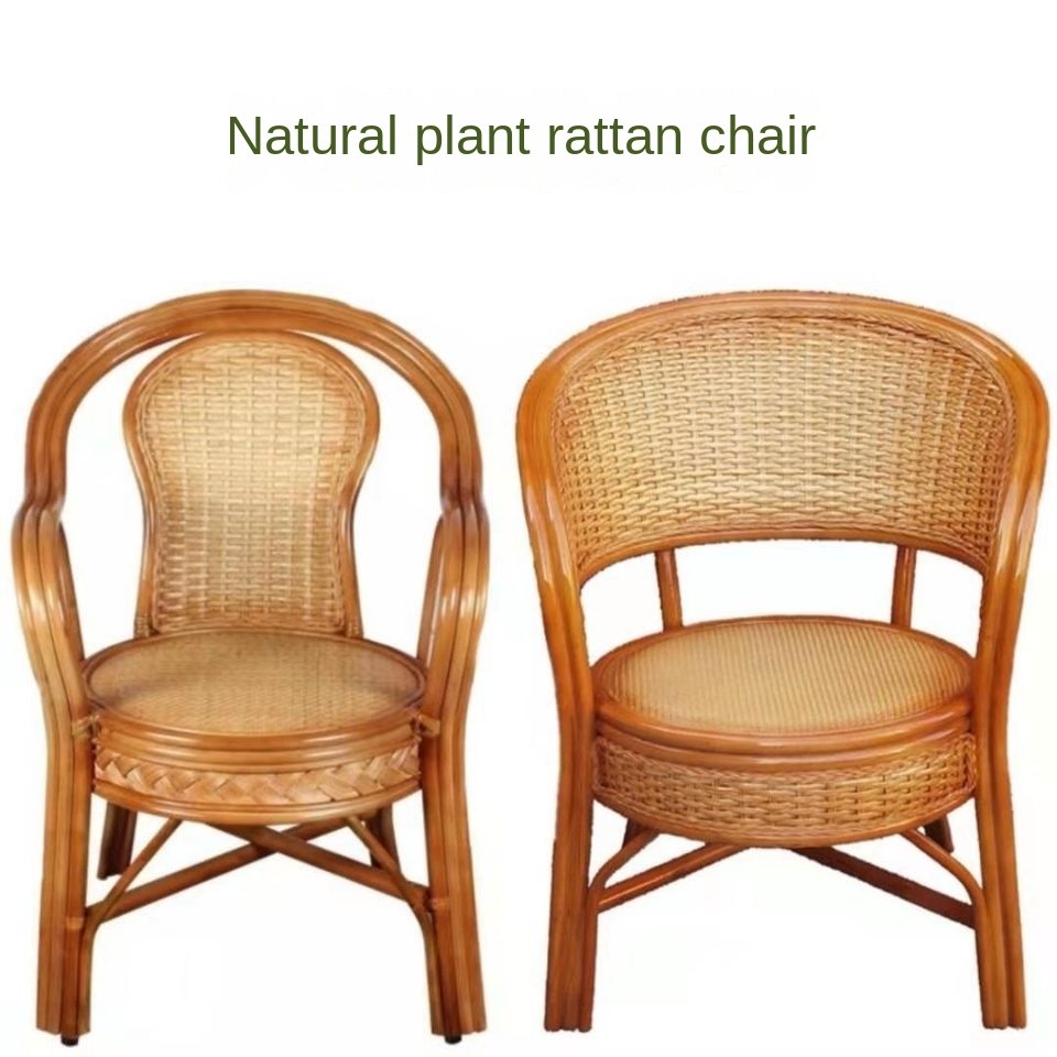 Rattan Chair Indonesia Natural Rattan Single Leisure Back Chair Living Room Balcony Tea Table Tea Ho