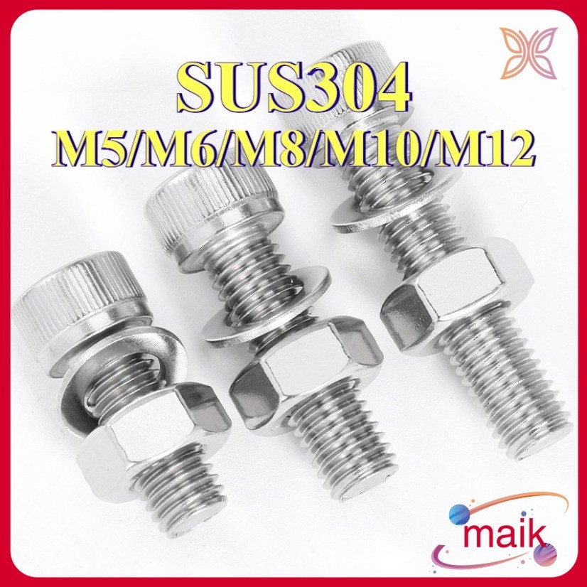 หัวจม ติด ตัวเมีย แหวนอีแปะ สแตนเลส 304 หัวน็อต สกรู น็อต หัวจม หกเหลี่ยมหัวจม M5 M6 M8 M10 M12 [mai