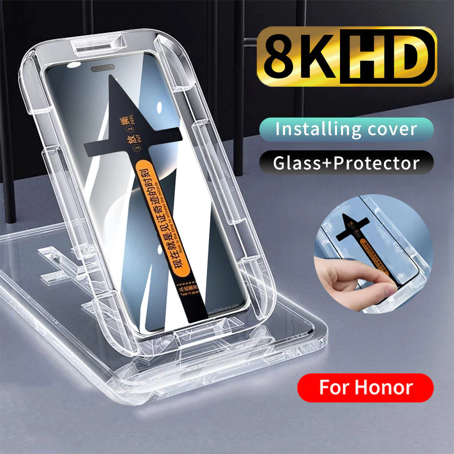 HD หน้าจอโค้งกระจกนิรภัยสําหรับ HONOR 400 200 90 70 50 Magic 8 7 6 5 4 70 Pro SRS X9 X9A X9B X9C Bubble-Free โทรศัพท์ป้องกันหน้าจอ