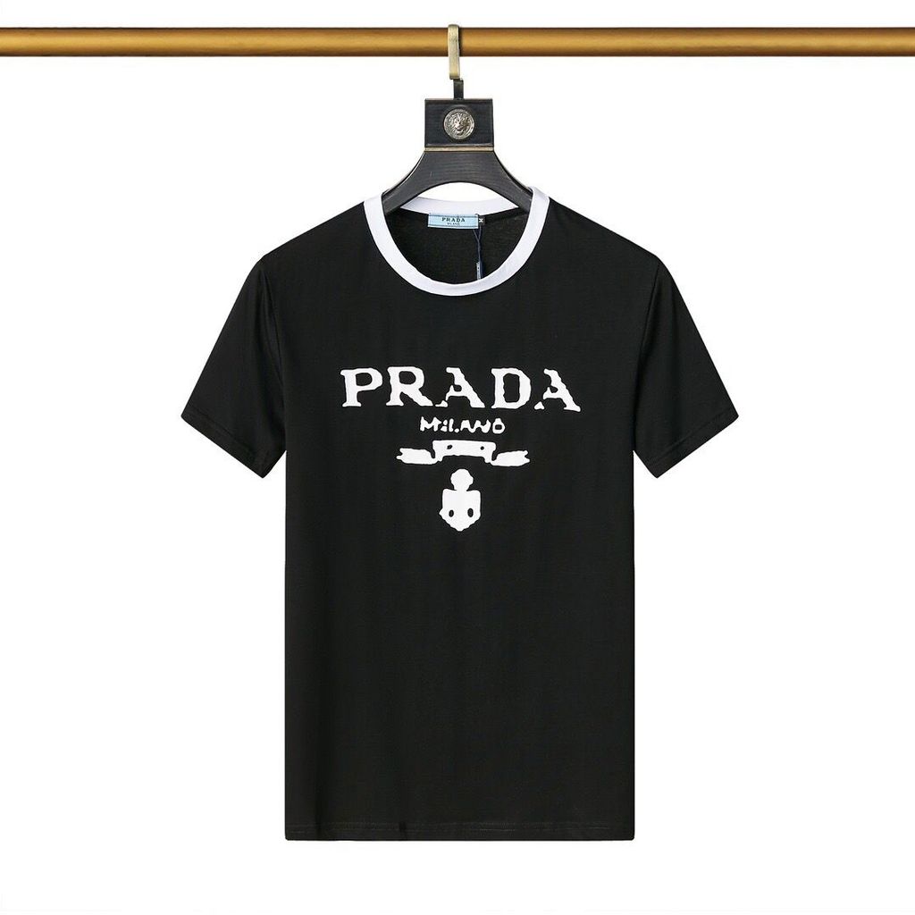 เสื้อยืดผู้ชาย PRADA 1177 ใหม่ สบายตัว คอโล่ง