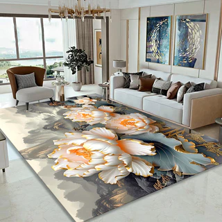 【พร้อมส่งในไทย】ม้วนส่ง พรมลายดอกไม้ ลสยมงคล 3.5ฟุต 5/6ฟุต 8/10ฟุต carpet พรมปูพื้นใหญ่ห้องนอน ห้องนั่งเล่น ทนทาน COD