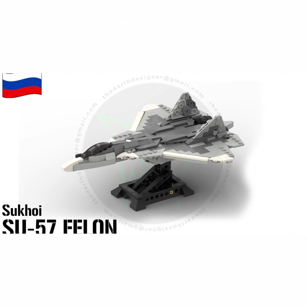 มอค-167015เข้ากันได้กับ Lego Su-57 Stealth Fighter Movable Wing Building Blocks ประกอบของเล่นรุ่น251