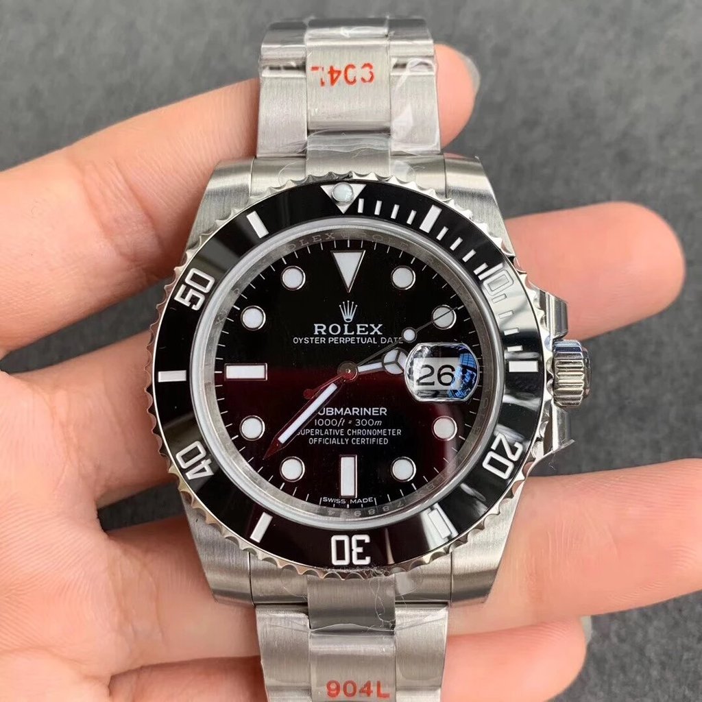 โรงงานเล็บ Rolex Black Water Ghost 904L สแตนเลส 3135 Movement