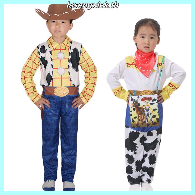 🇹🇭 ชุดฮาโลวีน ชุด halloween เด็ก ชุด toy story Woody Cosplay Costume for Kids Boy Western Cowboy Hat