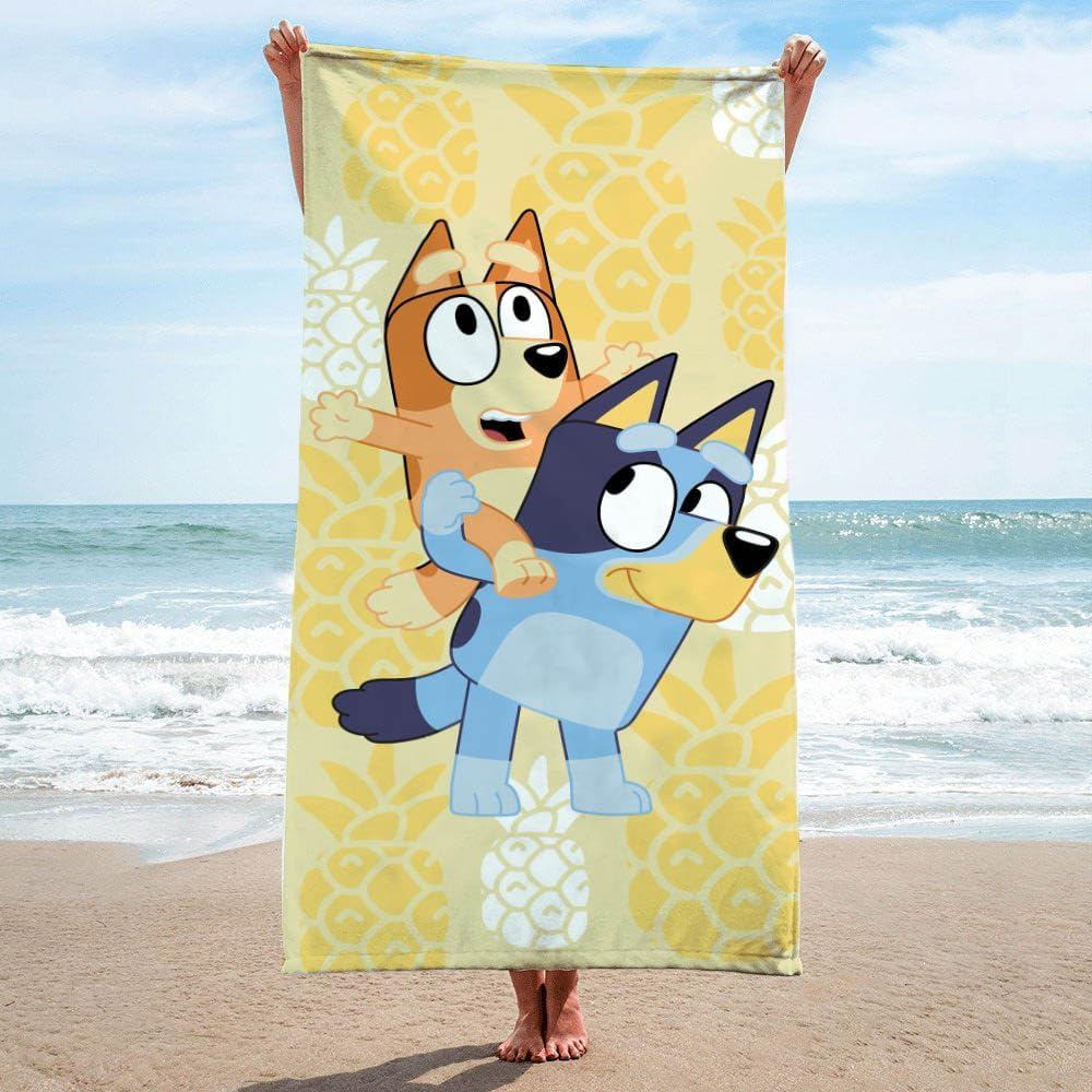 Jay Franco Bluey & Bingo Beach Towel น่ารัก Capybara Soft Beach Towel ไมโครไฟเบอร์การ์ตูนพิมพ์ผ้าเช็