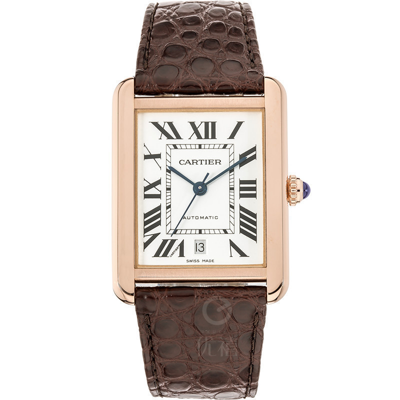 Cartier Cartier Watch Male Tank 18K Rose Gold Automatic Mechanical Mens Watch W5200026