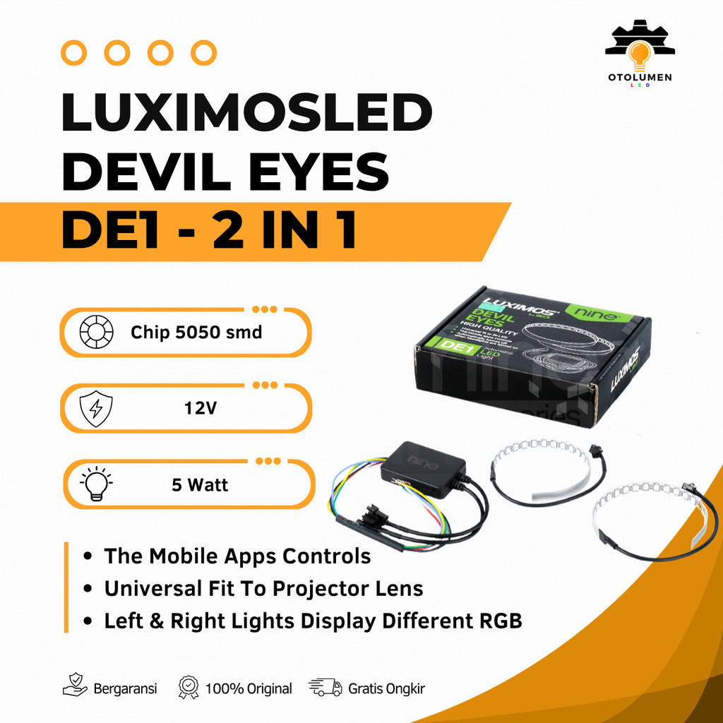(2 ชิ้น) Devil Eye RGB Apps บลูทูธ 2.5 นิ้ว 3 นิ้วโมดูลตาปีศาจยินดีต้อนรับ Sein Running DE1 LUXIMOS