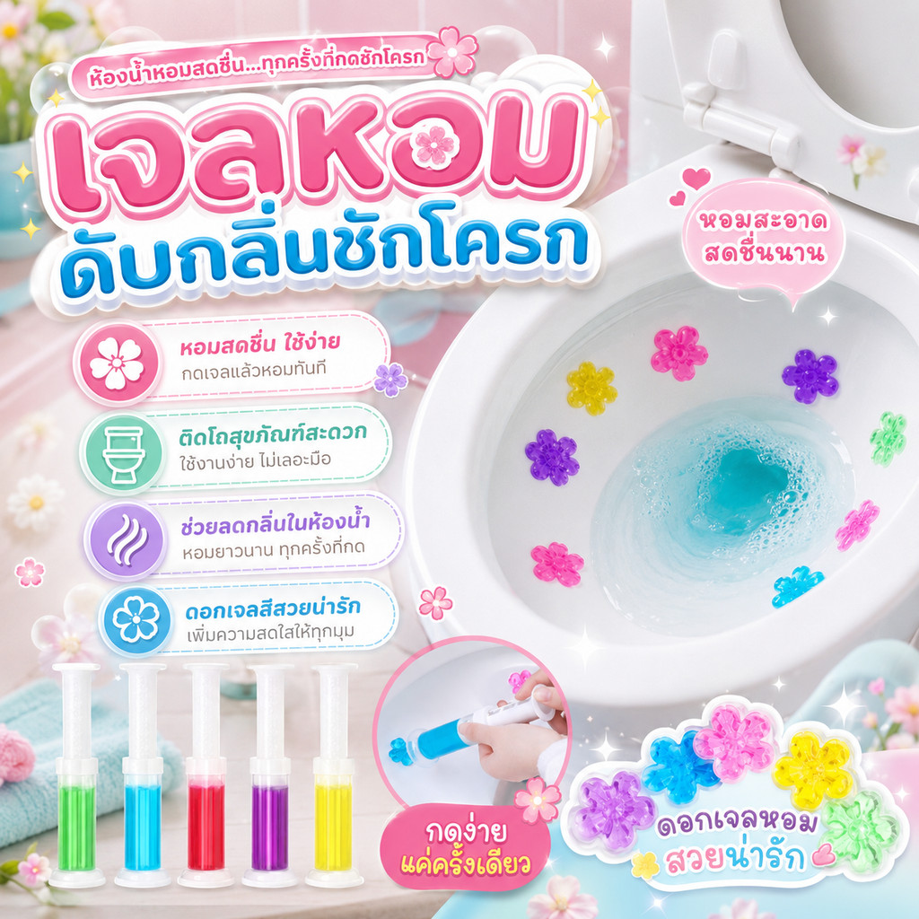 เจลหอมดับกลิ่นชักโครก เจลดับกลิ่นห้องน้ำ เจลดับกลิ่นชักโครก DBY644-1