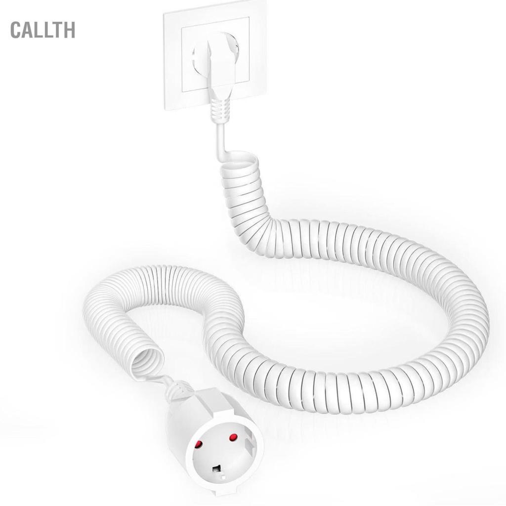 Callth Callth สายไฟต่อ 3 X 1mm² สายเกลียวพร้อมปลั๊ก 0.8-2m ยืดหยุ่น IP20 16A สำหรับโฮมออฟฟิศไซต์ก่อส