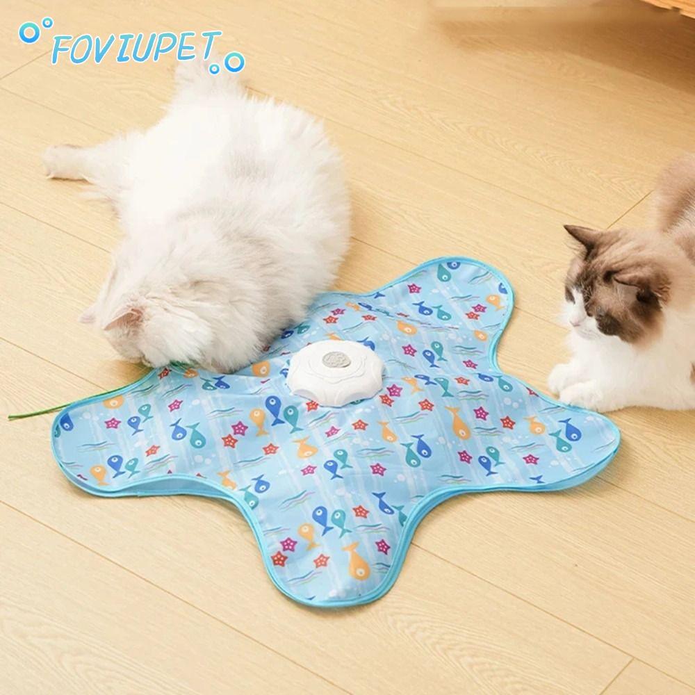 FOVIUPET แอปเอเอเอ ของเล่นแมวโต้ตอบ,พร้อมเมาส์สารภาพบรรเทาความเบื่อหน่ายแมวของเล่นปก,ต้านทานกัดปลาดาวโต้ตอบซ่อนและค้นหาสัตว์เลี้ยงเล่นปก