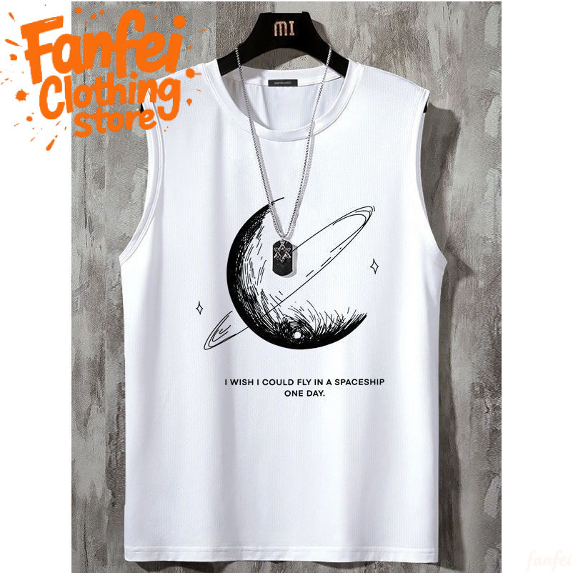 COD จัดส่งตลอด 24 ชั่วโมง Fanfei เสื้อยืดสกรีนหน้าหลัง ดีไซน์ข้อความสไตล์เท่ สวมใส่สบาย ทันสมัย