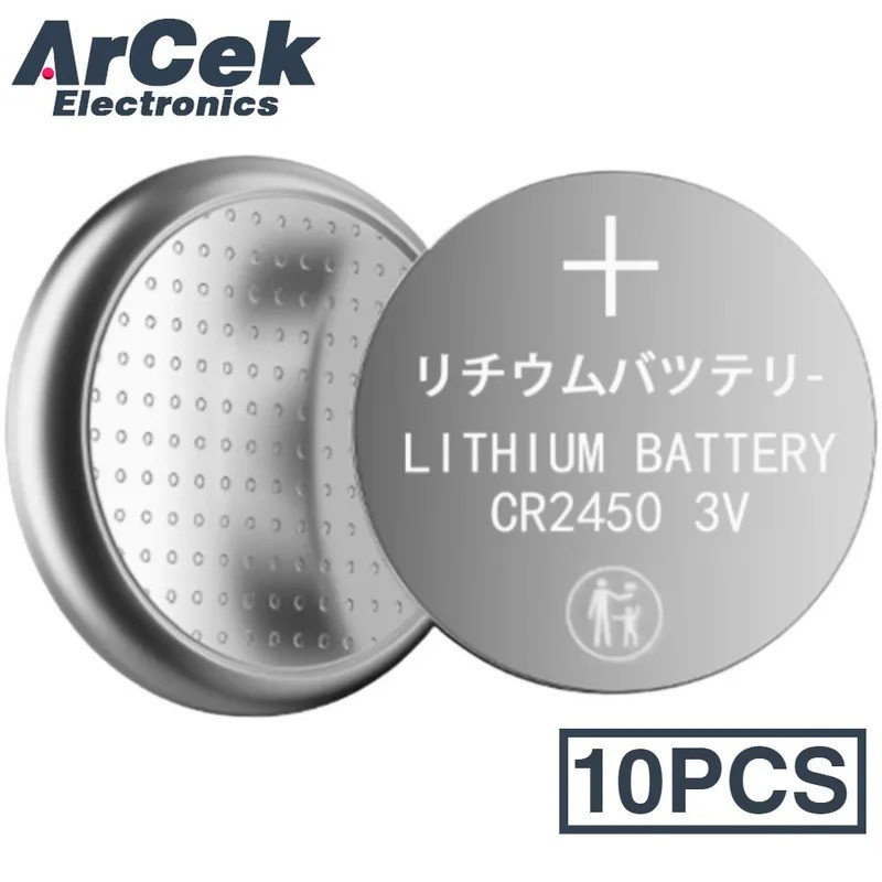 10PCS CR2450 3V แบตเตอรี่ลิเธียมแบตเตอรี่ปุ่ม CR 2450 DL2450 BR2450 LM2450 KCR5029 สําหรับของเล่นรถร
