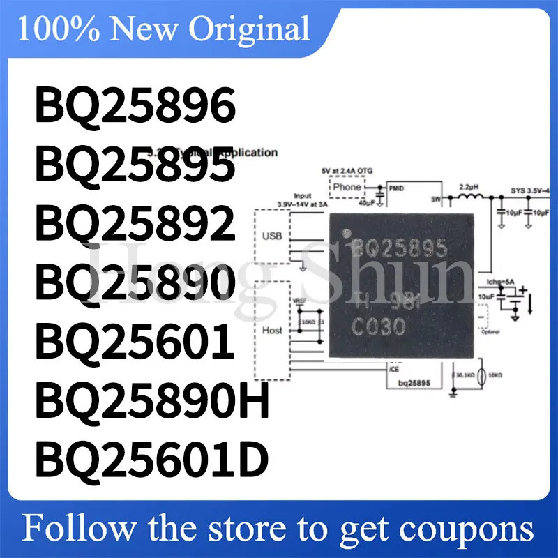 5PCS BQ25601 BQ25601 BQ25601D BQ25890 BQ25890H BQ25892 BQ25895 BQ25896 SOP ชิป ic