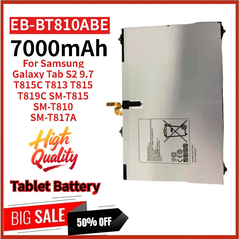 คุณภาพสูง EB-BT810ABE แบตเตอรี่แท็บเล็ต 3.85V 7000mAh สําหรับ Samsung Galaxy Tab S2 9.7 SM-T810 T815