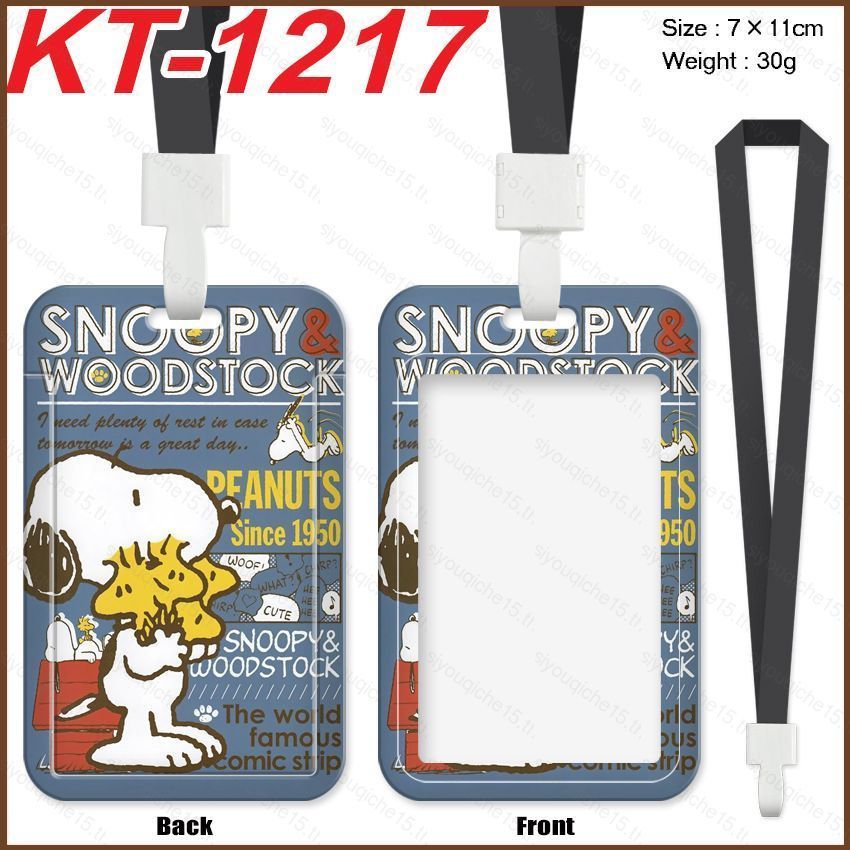 SY5 Snoopy การ์ตูนอะนิเมะ Lanyard Card Holde นักเรียน MetroCard meal Card รถบัส ID Card Holder Ident