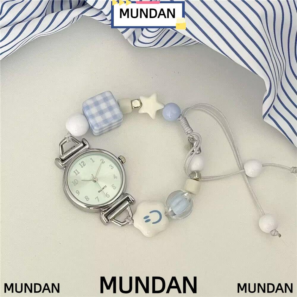 นาฬิกาสร้อยข้อมือ MUNDAN, นาฬิกาข้อมือ Blue Series ปรับได้, อุปกรณ์เสริม Timepiece น่ารักการ์ตูนดาวนาฬิกาควอตซ์นักเรียน