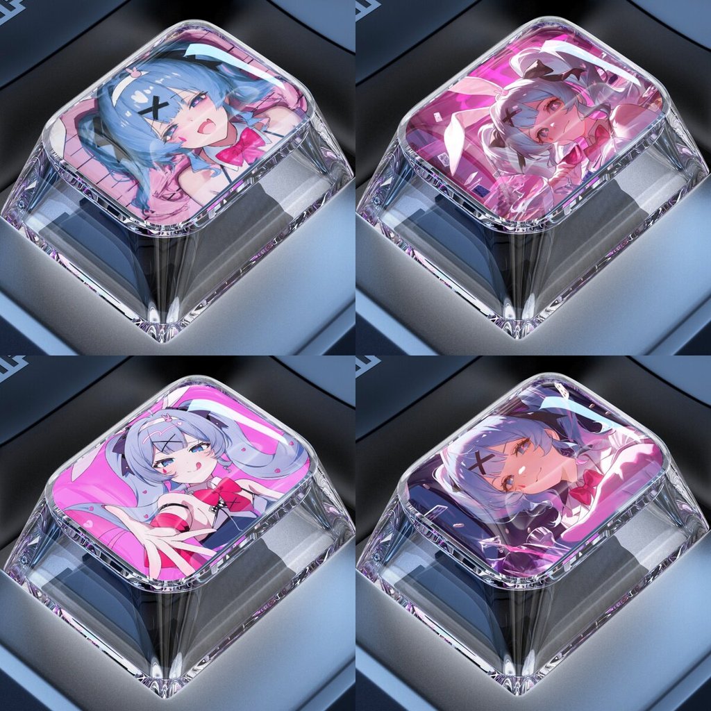 Ctrl Keycap การ์ตูนเดี่ยว FN Hatsune Miku กระต่ายหลุม Alt ที่กําหนดเองคีย์บอร์ด 1.25U อีพ็อกซี่ Keycap