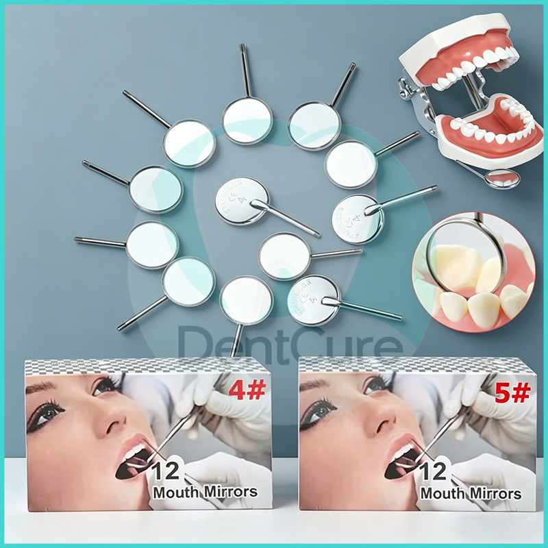(พร้อมส่ง🇹🇭)12 ชิ้น กระจกส่องปาก สำหรับดูแลช่องปากและการรักษาทางทันตกรรม Dental Mouth Mirror
