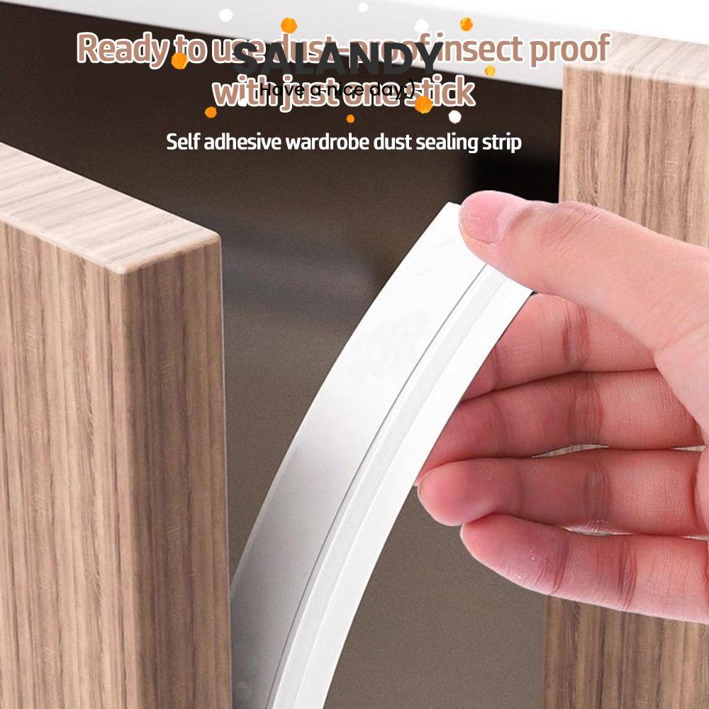 SALANDY แถบซีล, แถบกันฝุ่นประตูตู้ TPE แบบมีกาวในตัว, ซีลตู้เสื้อผ้า 2.8M กันแมลง