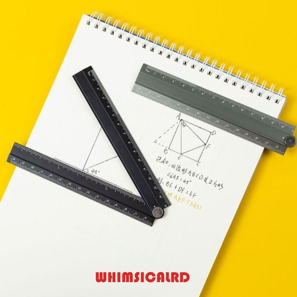 WHIMSICALRD โลหะเครื่องเขียน Rule, สไตล์เรียบง่ายอลูมิเนียมพับไม้บรรทัด,ของขวัญพับ 15 ซม.30 ซม.นักเรียนสร้างสรรค์วาด Measuirng เครื่องมือสํานักงาน