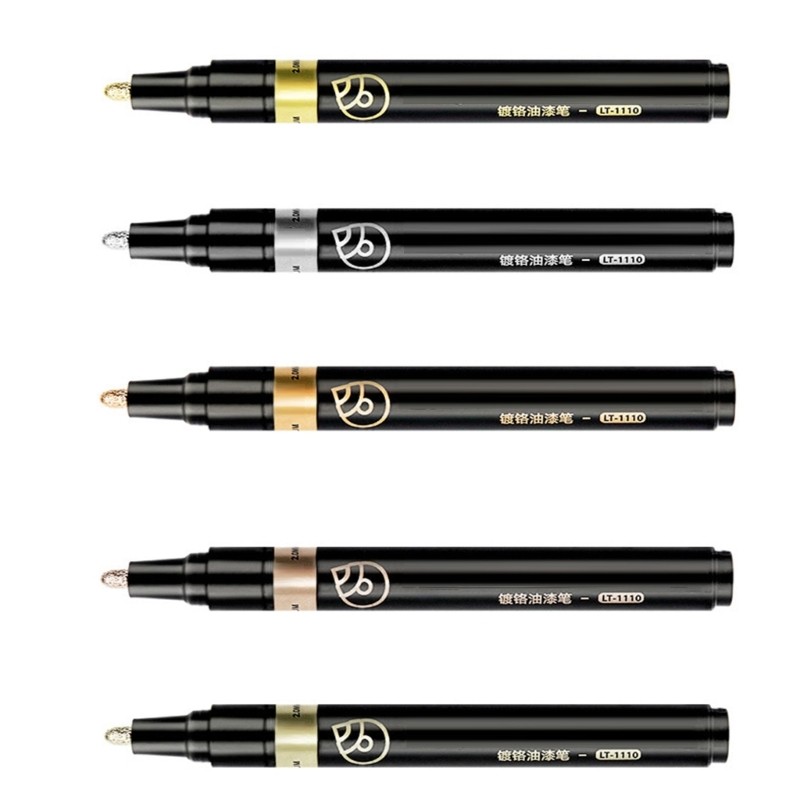 Caoxhenr Chrome Marker Pen 2MM Line Wide Waterproof Metallic Paint Pen สําหรับหัตถกรรม