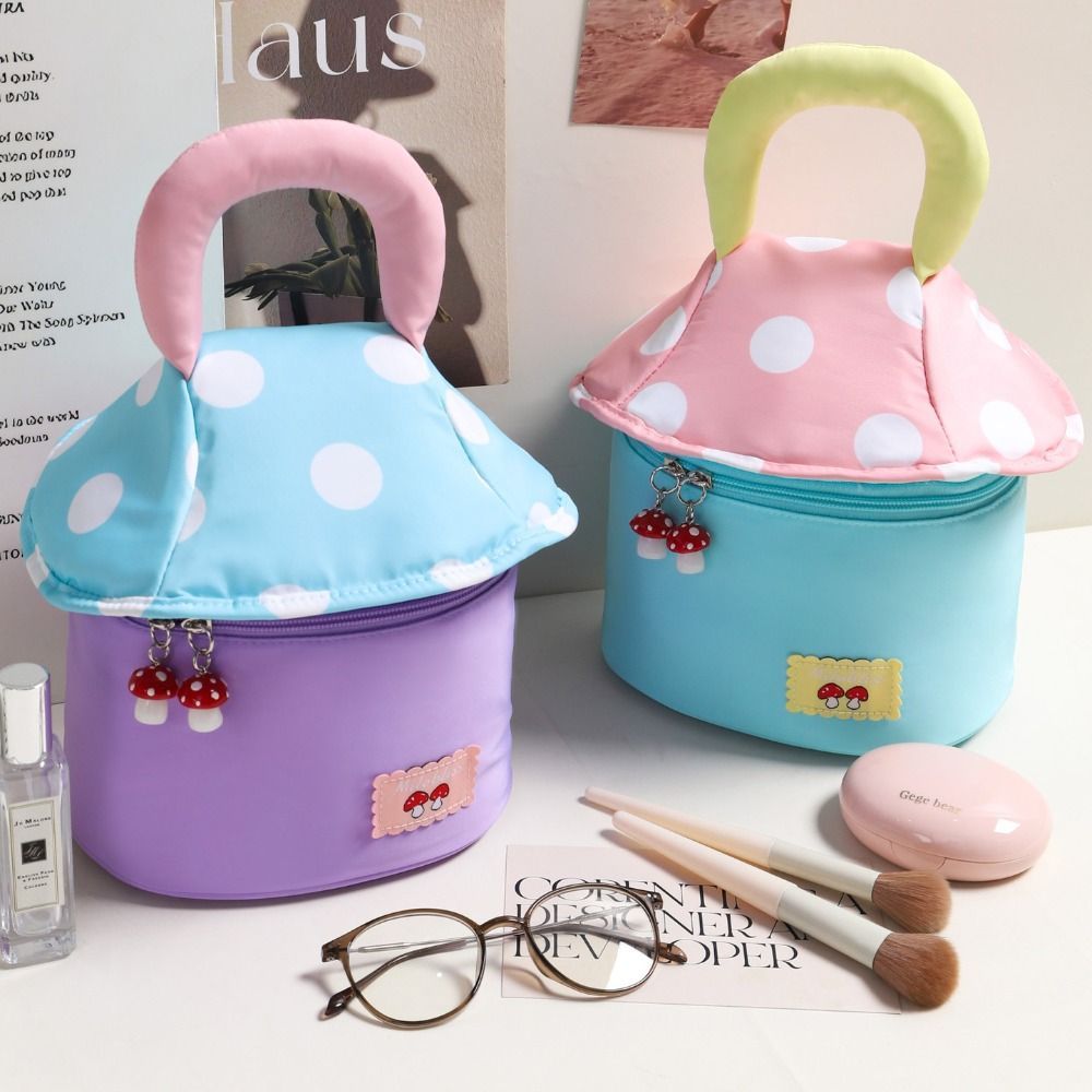 GETCOUPON Toiletry Bag กระเป๋าเดินทาง, กระเป๋าเครื่องสําอางแต่งหน้ารูปเห็ดความจุขนาดใหญ่, ที่เก็บแบบพกพา Travel Organizer - รูปที่ 5