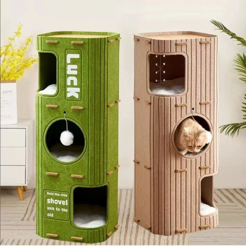 Felt Tree Hole Cat House Cat Bed Cat Climbing Frame Multi-Layer Cat Tree Hole Cat Scratching Board M