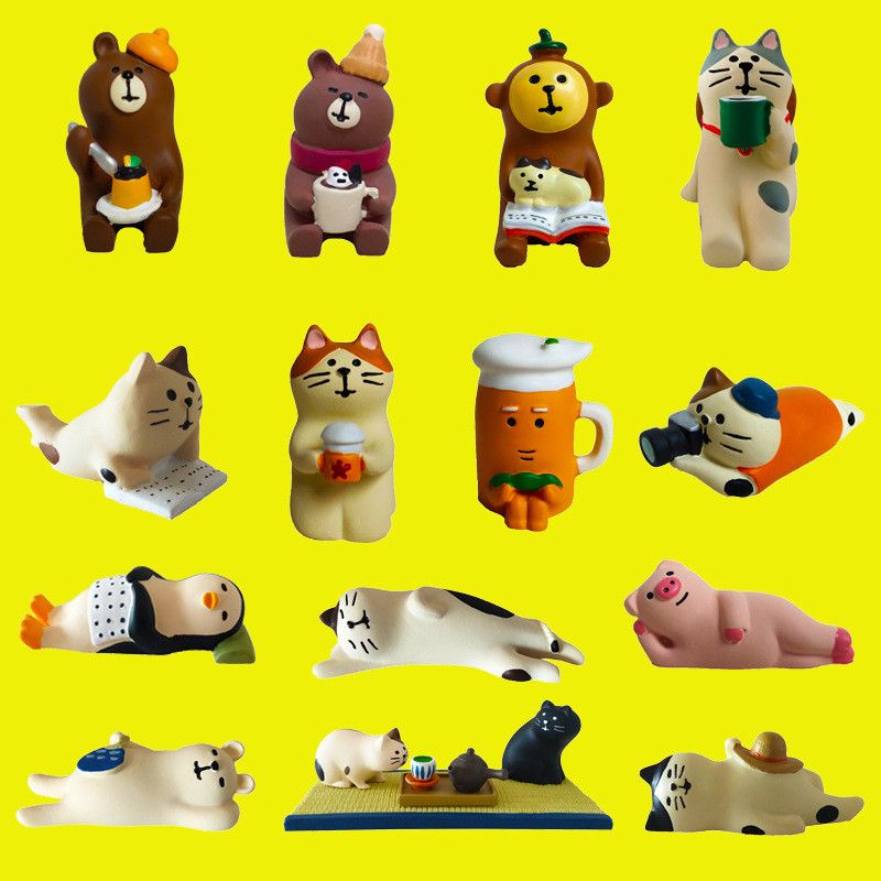 สไตล์ญี่ปุ่นของชํา zakka Shiba Inu Penguin Photo Cat หมีสีขาว Edamame Lazy Cat Creative INS เรซิ่นหั