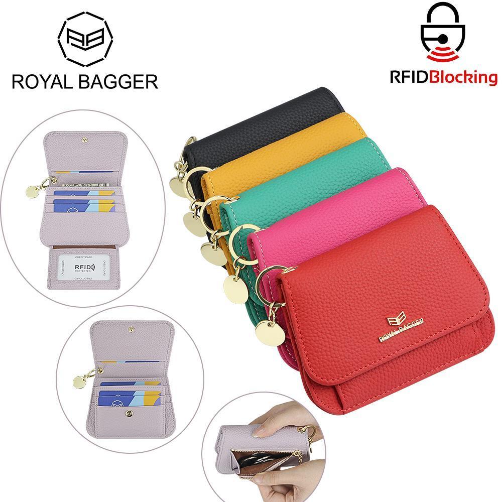 Royal Bagger กระเป๋าสตางค์สั้นหลายช่องใส่บัตร หนังแท้ กัน RFID พร้อมที่ใส่เหรียญและกุญแจ รุ่น 2443