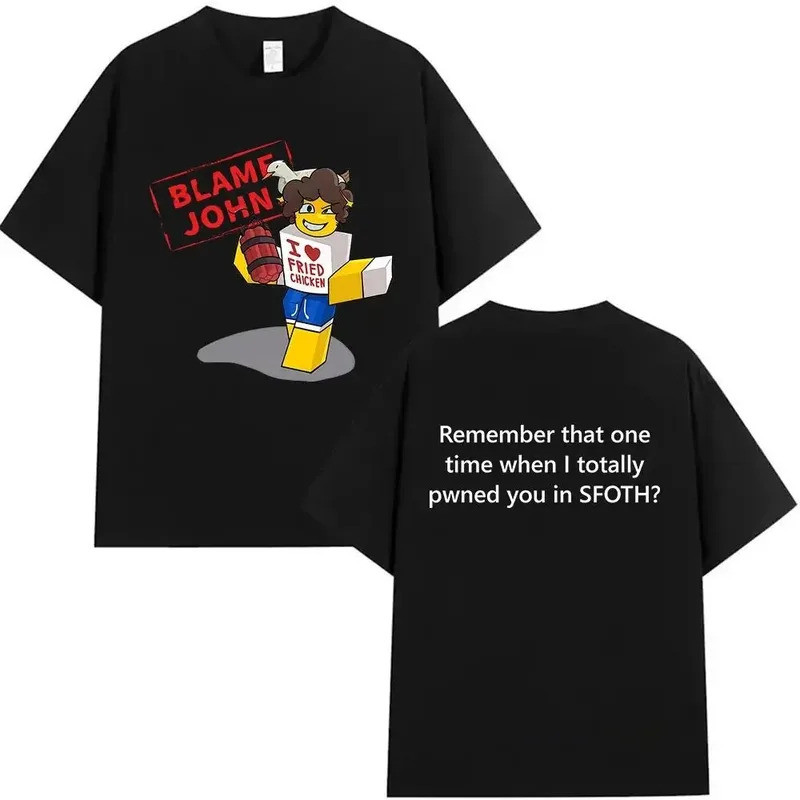 2026Classic Wojak Meme เสื้อยืดตลก Blame John Shedletsky Forsaken Harajuku ขนาดใหญ่ผู้ชายผู้หญิงพิมพ