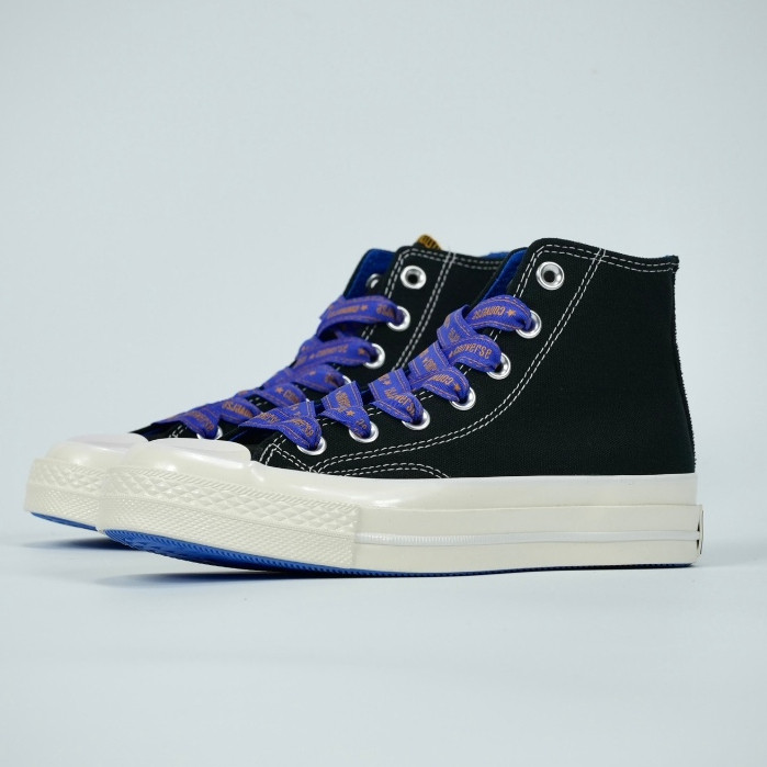 Chuck 1970s Metallic Premium สีดําหนารองเท้าผ้าใบเพิ่มความสูงน้ําหนักเบารองเท้าลําลองสําหรับบุรุษและ