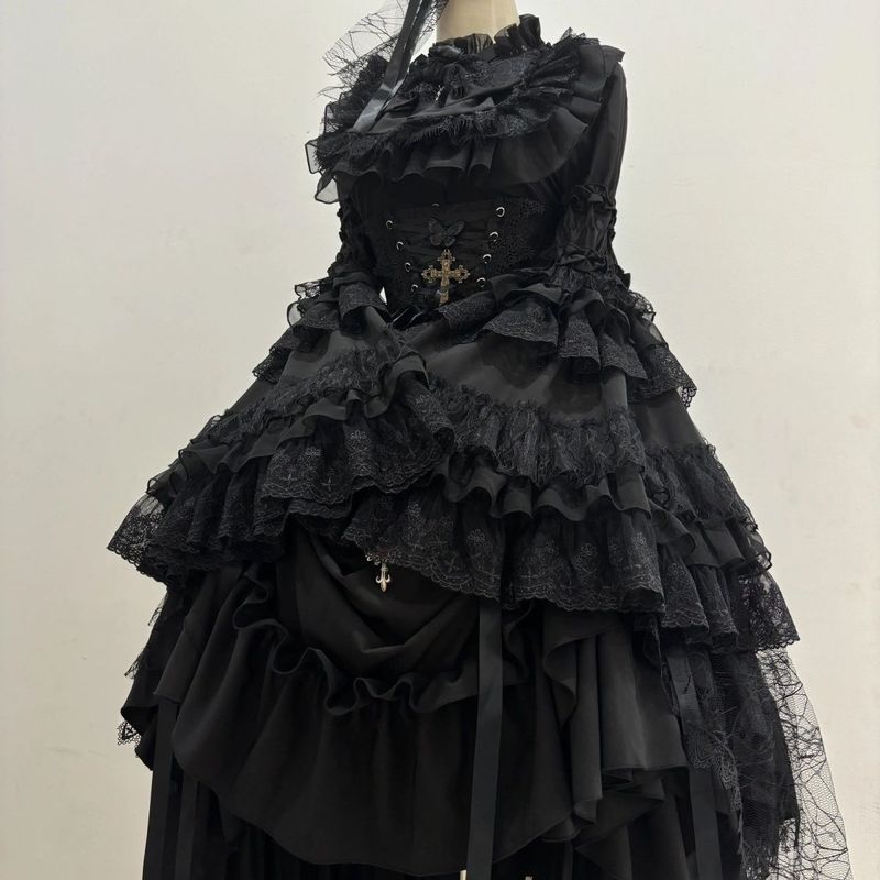 [Immortal Forbidden Ji Sleeve Super Gorgeous Gothic Girdle Lifting Skirt Lolita