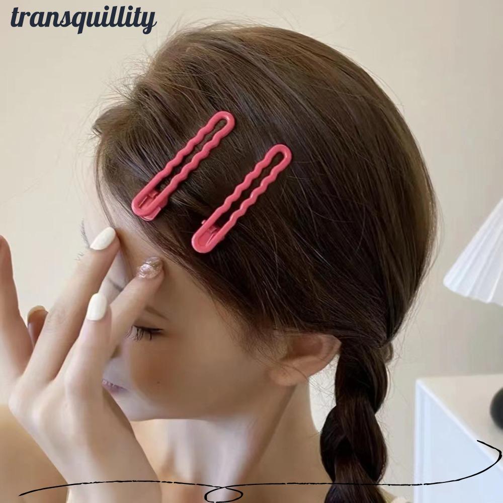 TRANSQUILLITY กิ๊บติดผมน่ารักสีลูกกวาด, กิ๊บติดผมโลหะผสมสีทึบด้านข้างหยัก, กิ๊บติดผม