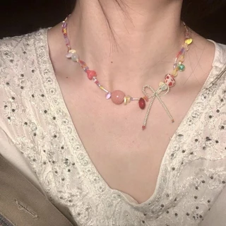 สร้อยคอ necklace สไตล์เกาหลี y2k แฟชั่น หวาน ins จี้โบว์ ดาว น่ารัก Christmas ของขวัญ สำหรับผู้หญิง ส่งเร็ว COD